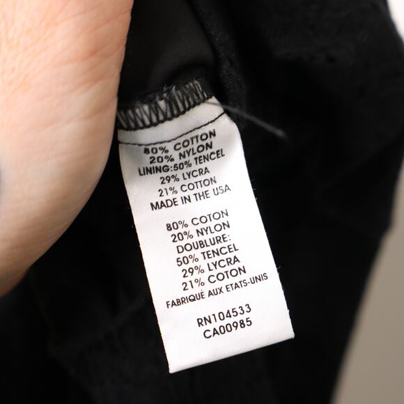 NANETTE LEPORE Lace Trouser Pants Skinny Mid Rise Work Lined Black Women's 2 - Picture 9 of 10